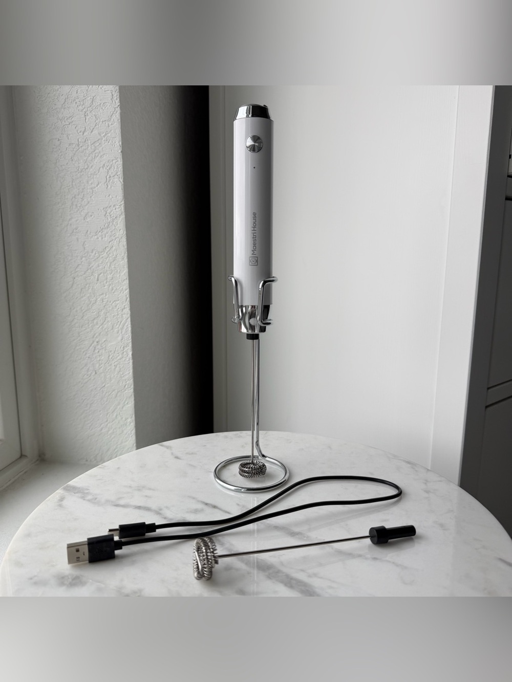 USB Rechargeable Milk Frother with Stand